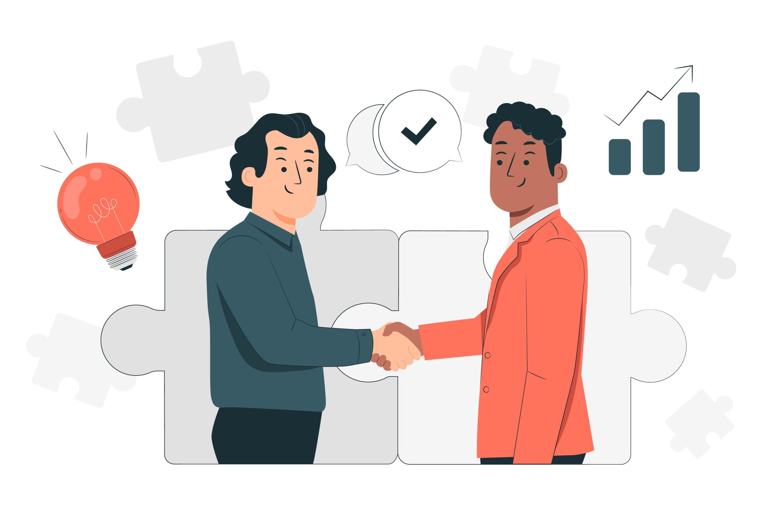 Two people shaking hands, a symbol of trust in remote team culture.