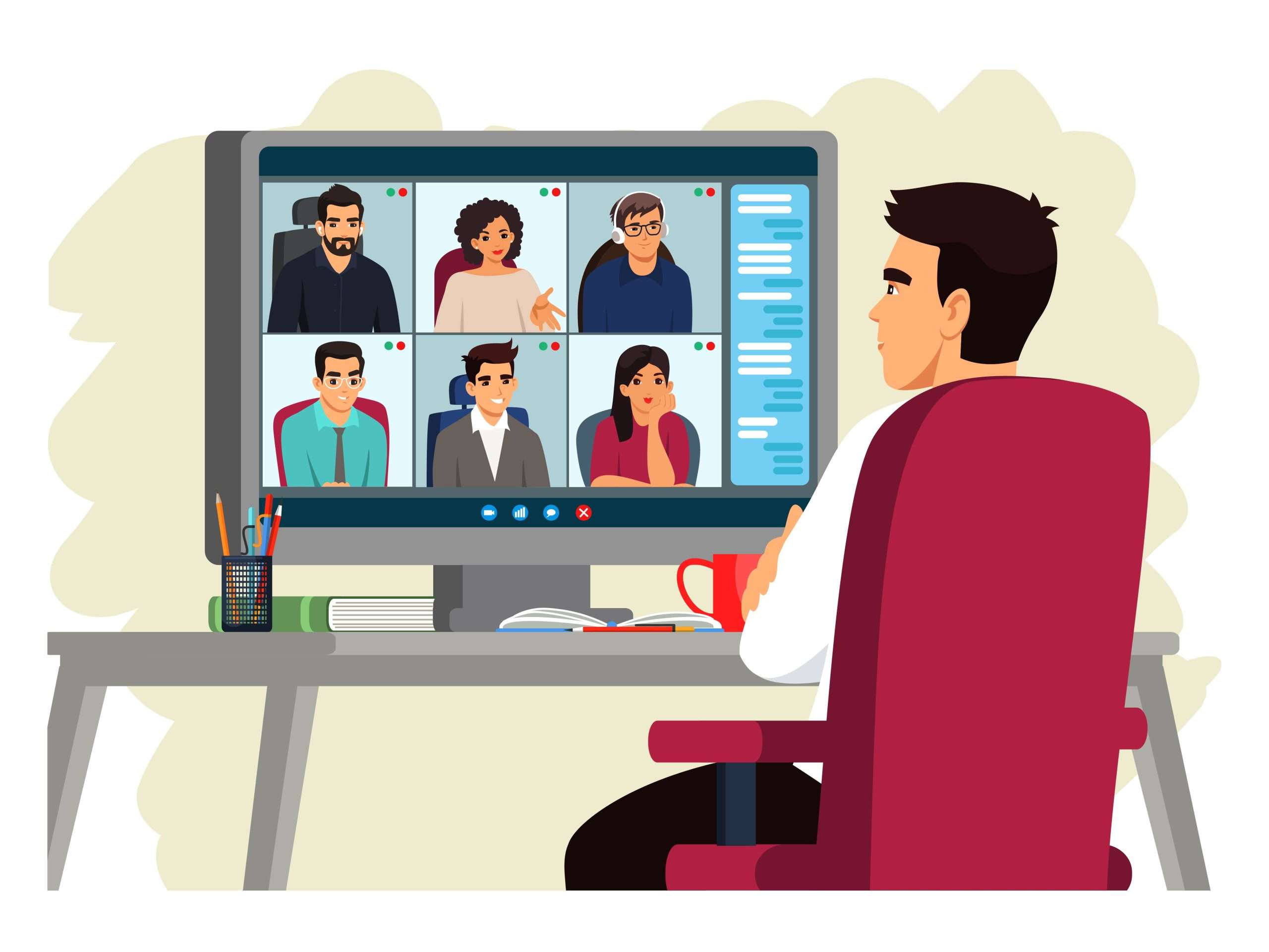 A vibrant image of remote teams engaged in a video call, representing inclusive practices in remote settings.